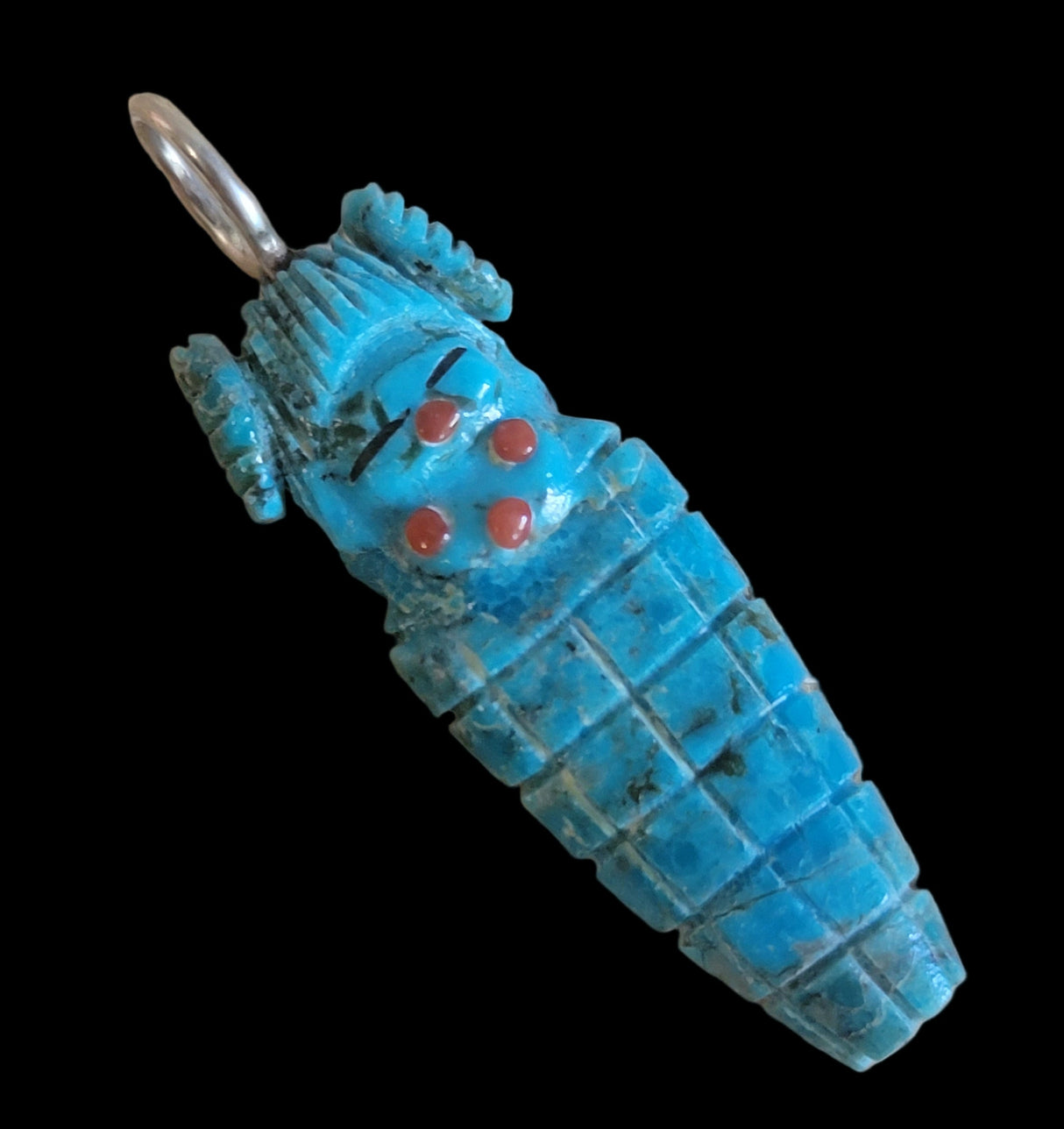 Turquoise Zuni Butterfly/Corn Maiden Pendant Indian Jewelry