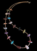 Single Strand Navajo Zuni Fetish Necklace/19 Fetishes Indian Jewelry