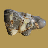 Beautiful Septarian Nodule Mountain Lion w/Side Pack Zuni Fetish