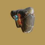 Beautiful Septarian Nodule Mountain Lion w/Side Pack Zuni Fetish