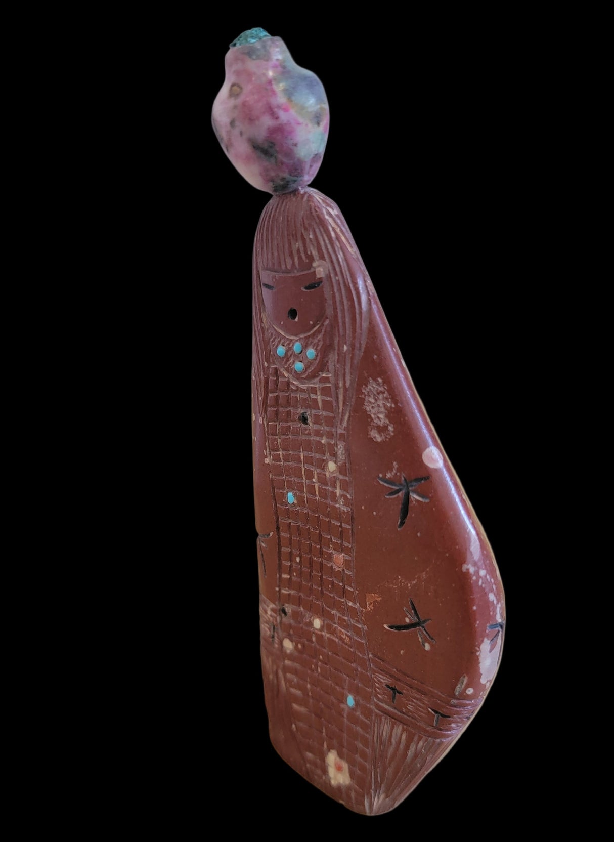 Tall Pipestone Double Sided Olla Zuni Maiden/Corn Maiden Zuni Fetish