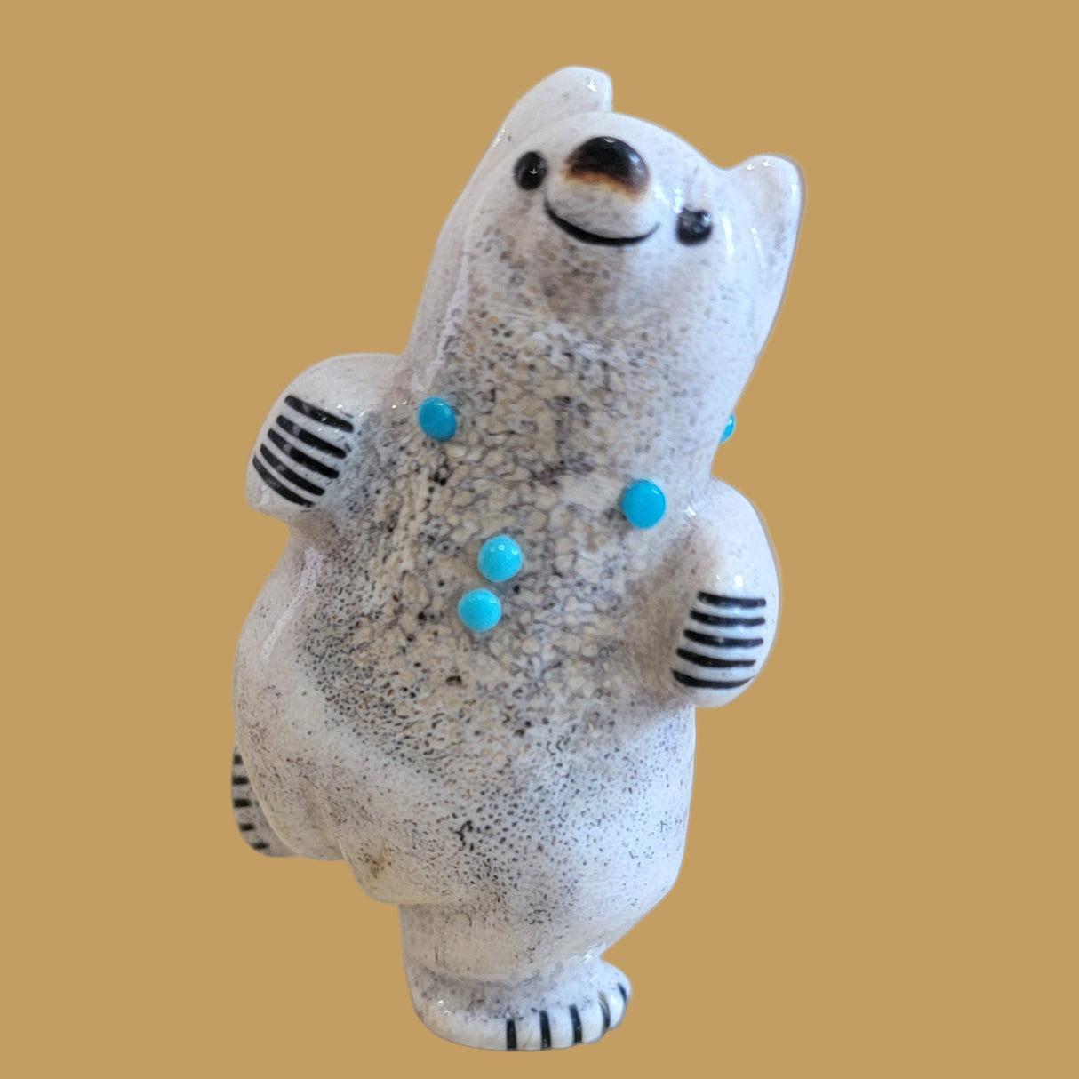 Happy and Hopping Antler Zuni Fetish Bear