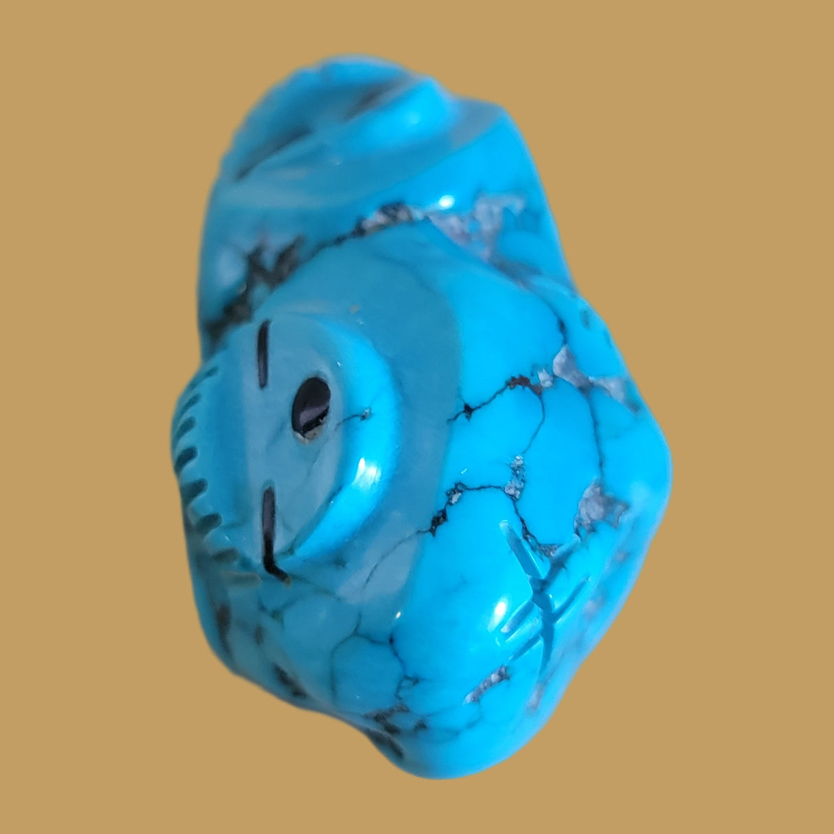 Turquoise Nugget Double Maidens Face Pocket Zuni Fetish