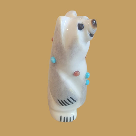 Happy and Smiling Antler Bear Zuni Fetish