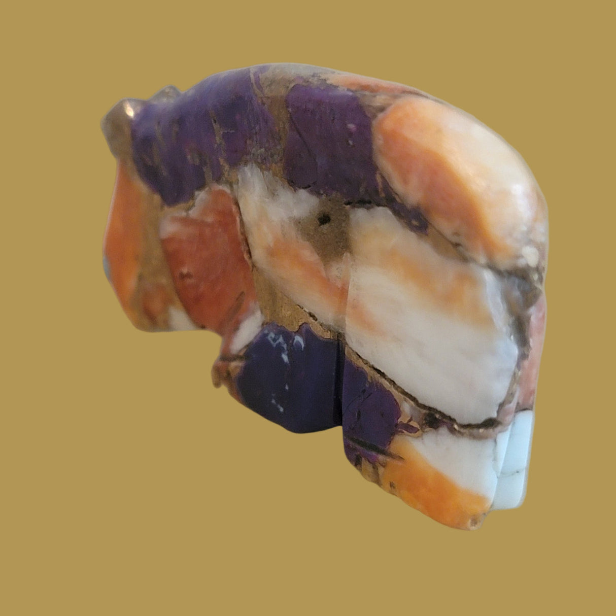 Colorful Composite Walking Bear Zuni Fetish