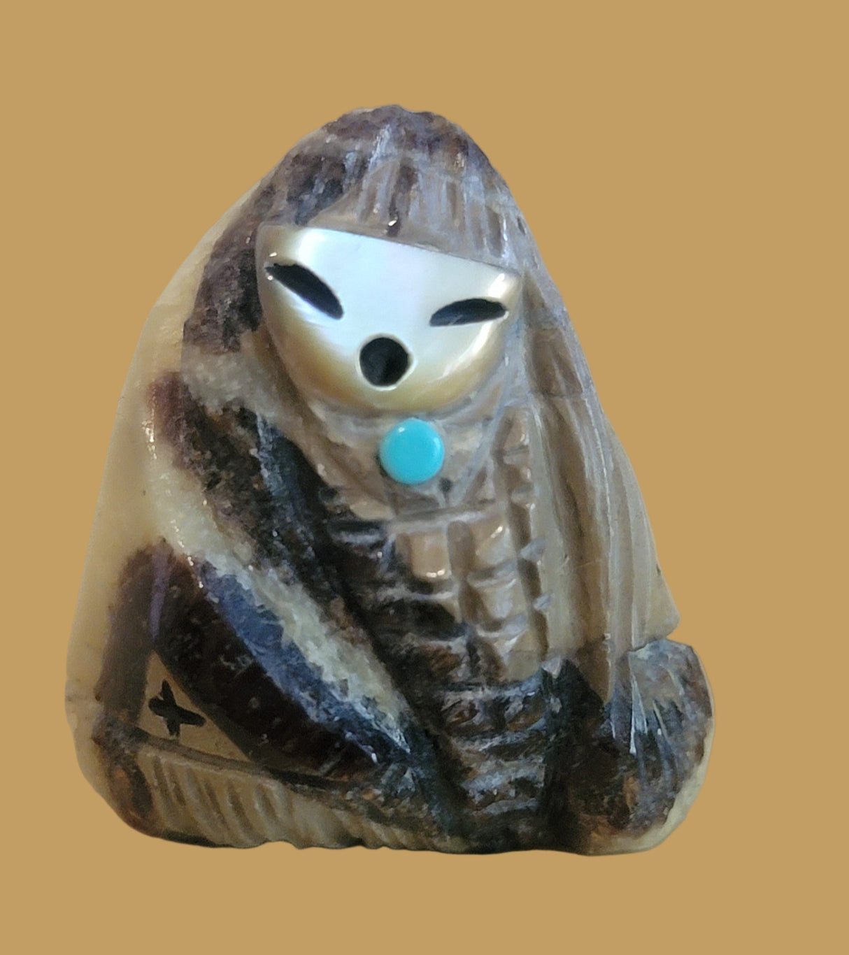 Beautiful Septarian Nodule Zuni Maiden Zuni Fetish