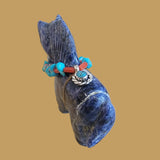 Fancy Sodalite Pony/Horse w/ Sterling Jewelry and Amazing Bridle Zuni Fetish