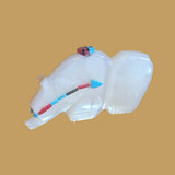 Mother of Pearl/ Gold Lip Grizzly Bear w/Heartline and Zuni Sun Zuni Fetish