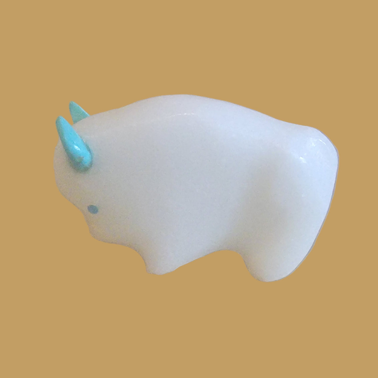 White Marble Bison/Buffalo Zuni Fetish