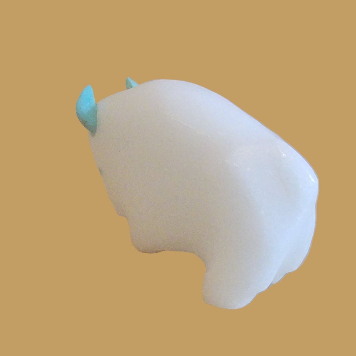 White Marble Bison/Buffalo Zuni Fetish