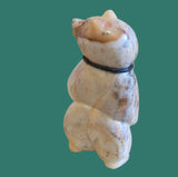 Proud Bear w/Sterling, Coral and Turquoise Bolo Tie Zuni Fetish