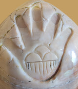 Fossilized Spiny Oyster Shell Hand w/Rainclouds