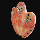 Elegant Triple Corn Maidens on Spiny Oyster Shell Zuni Fetish