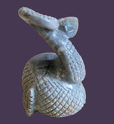Striking Coiled Picasso Marble Rattlesnake Zuni Fetish