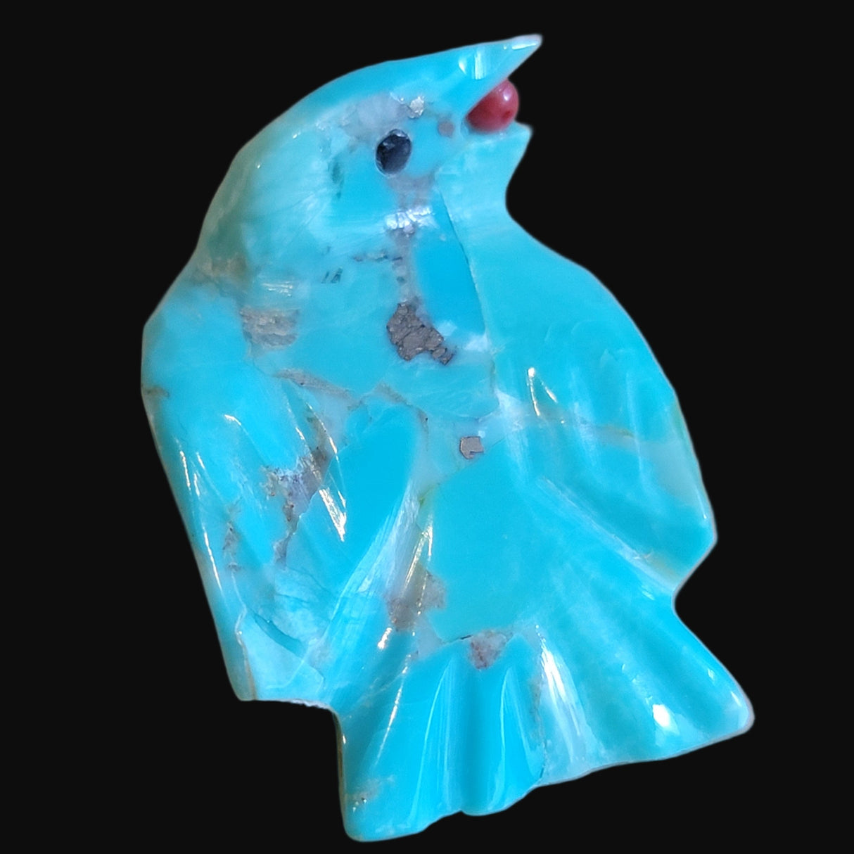 Turquoise Raven w/a Halloween Treat Zuni Fetish