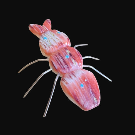 Spiny Oyster Creepy Bug  w/ Silver Legs Zuni Fetish