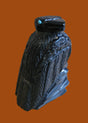Perched Jet  Raven "Poe Style" Zuni Fetish