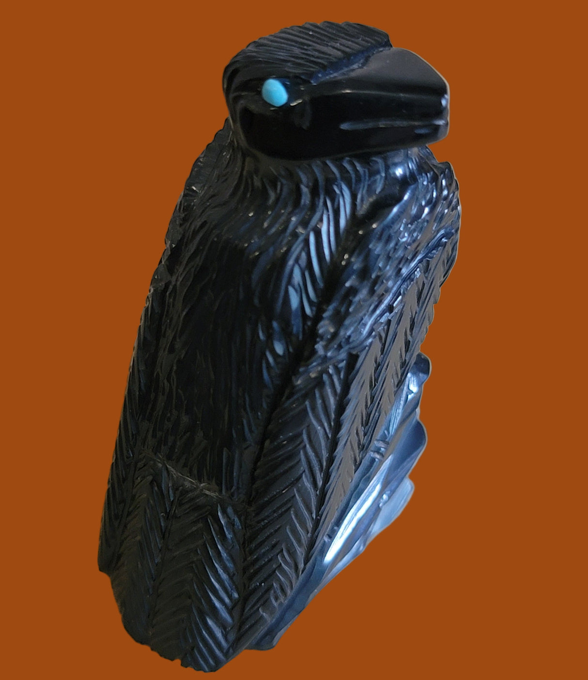 Perched Jet  Raven  Zuni Fetish