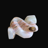 Coiled and Striking Onyx Snake Zuni Fetish