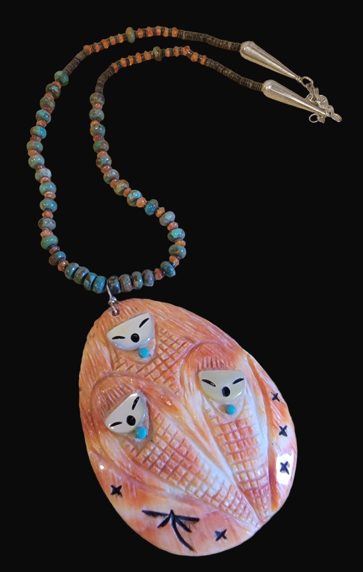 Absolutely Elegant Zuni Triple Corn Maiden Necklace