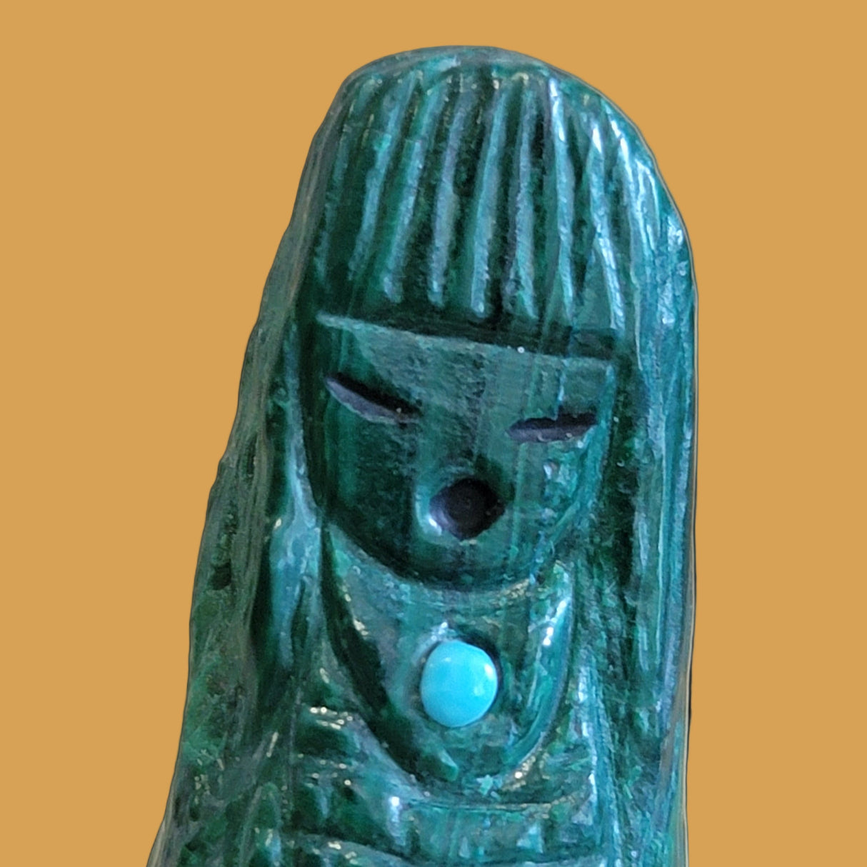 Malachite Zuni Double Maiden/Corn Maiden Zuni Fetish