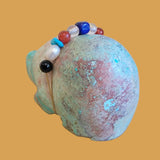 Chrysocolla Bear w/ Fancy Bundle Wrap Zuni Fetish