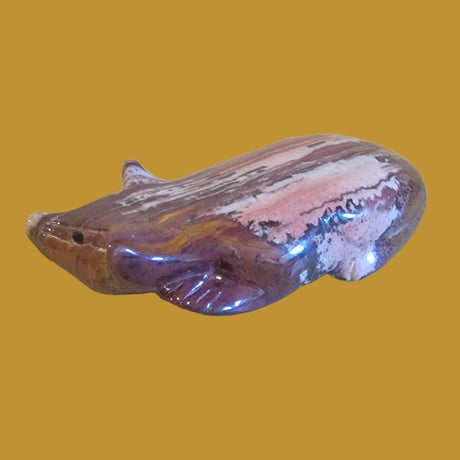 Beautiful Onyx Autumn Badger Zuni Fetish