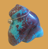 Chrysocolla Kitty Cat w/ Bell Collar Zuni Fetish