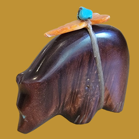 Coppery Bowlerite Autumn Bear Zuni Fetish