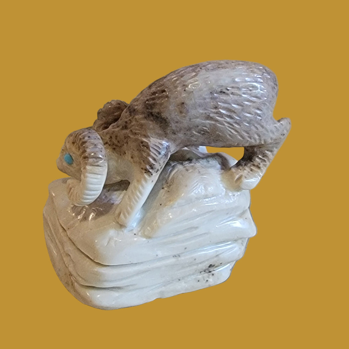 Amazing Serpentine Mountain Ram on Ledge Zuni Fetish