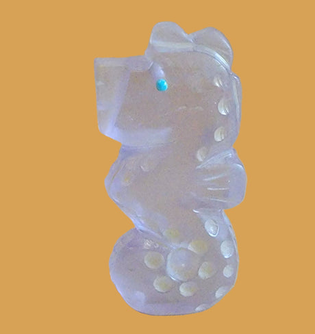 Pale Purple Surfite Seahorse Zuni Fetish