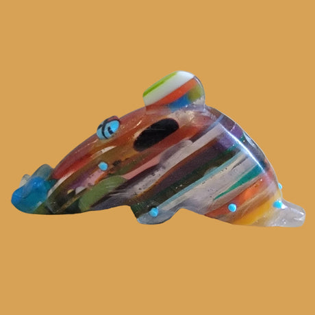Surfite Dolphin w/ Zuni Sun Zuni Fetish