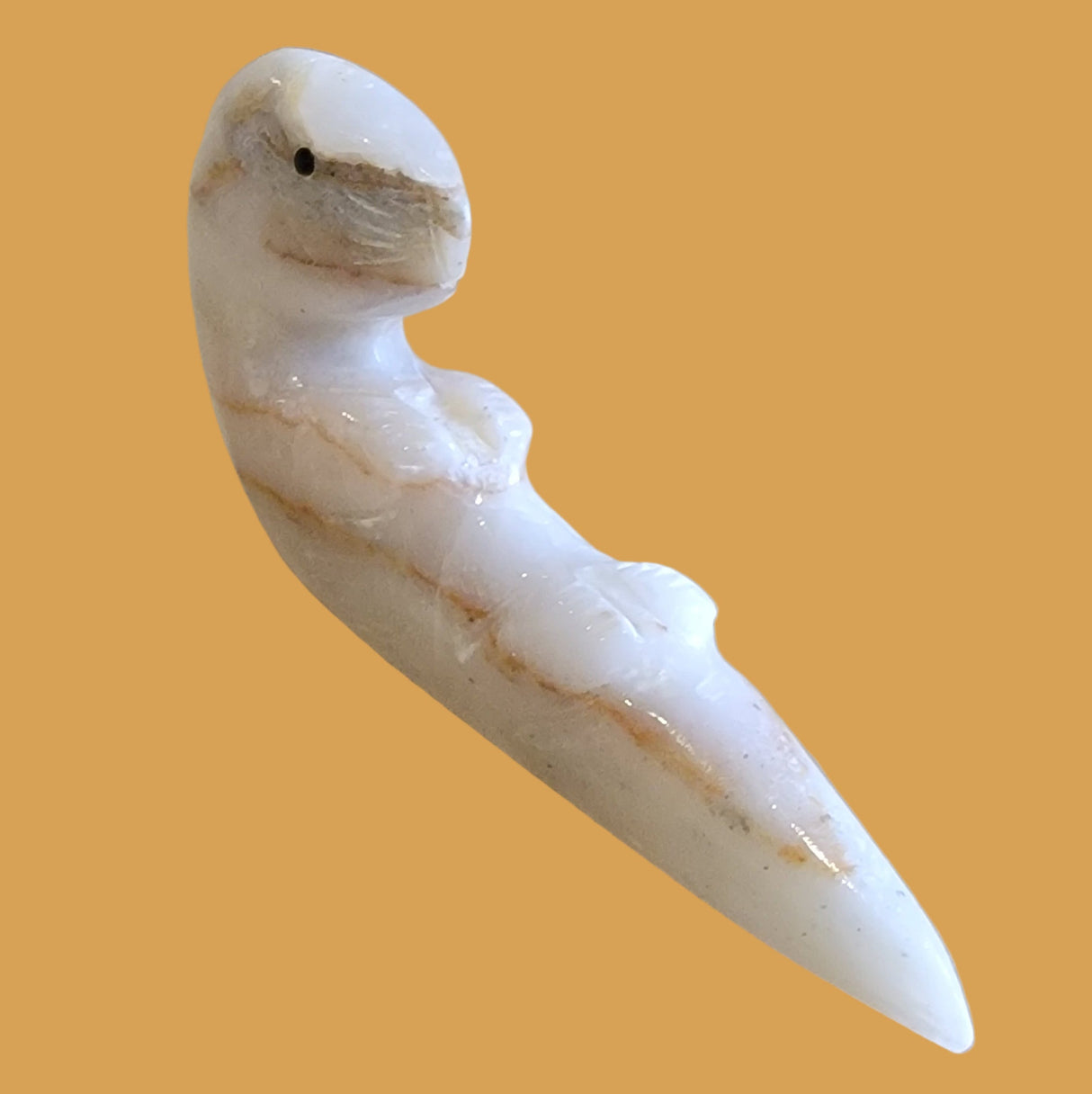 Alabaster Otter Zuni Fetish