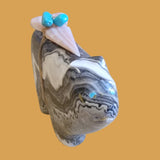 Marbled Onyx Powerful Bear Zuni Fetish