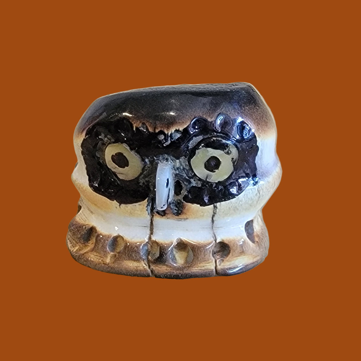 Haloo Halloween Antler Burnished Owl Zuni Fetish