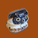 Haloo Halloween Antler Burnished Owl Zuni Fetish