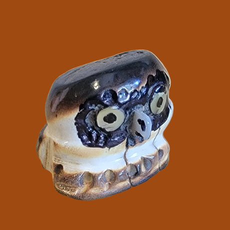 Haloo Halloween Antler Burnished Owl Zuni Fetish