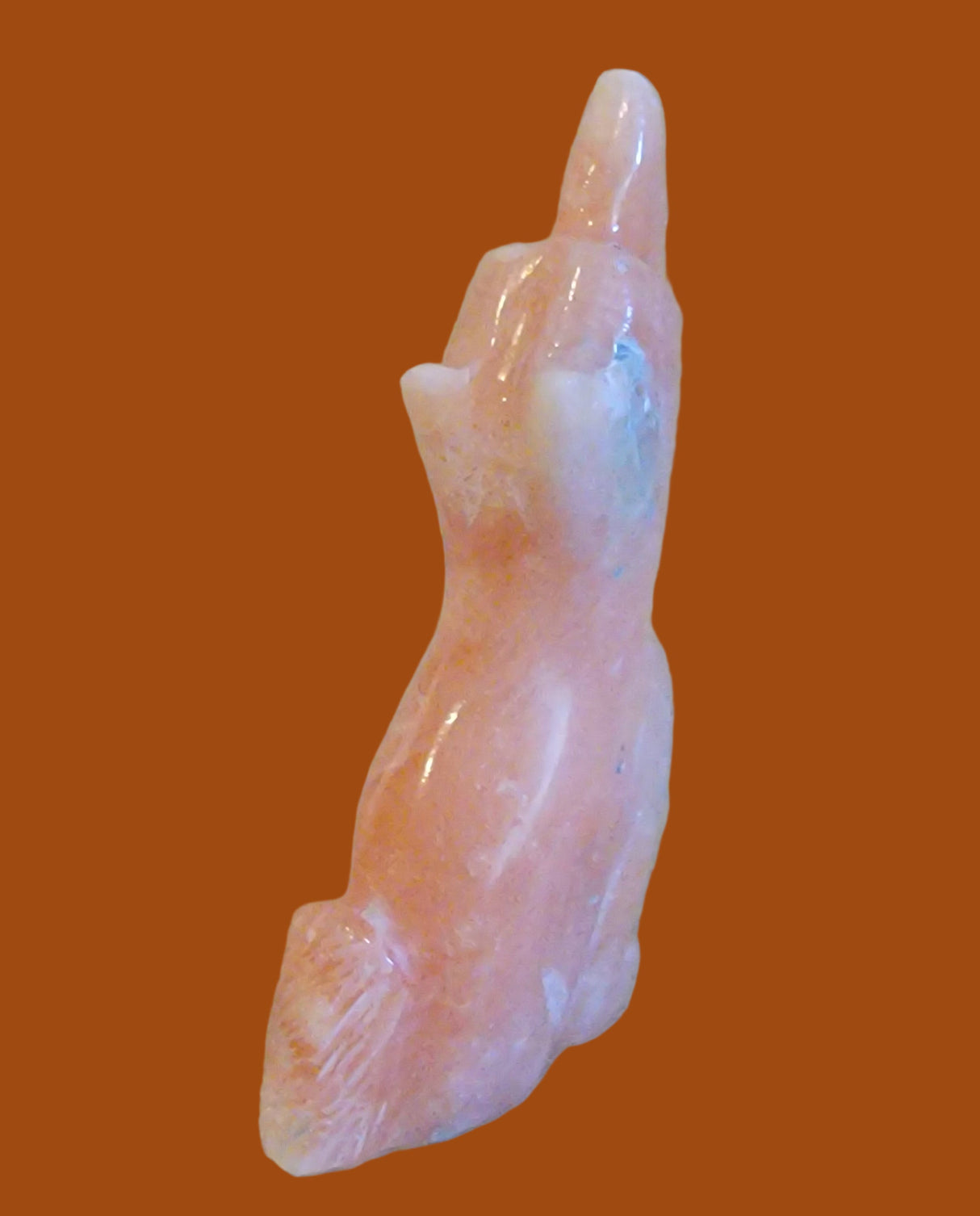 Howling in the Night Alabaster Coyote Zuni Fetish