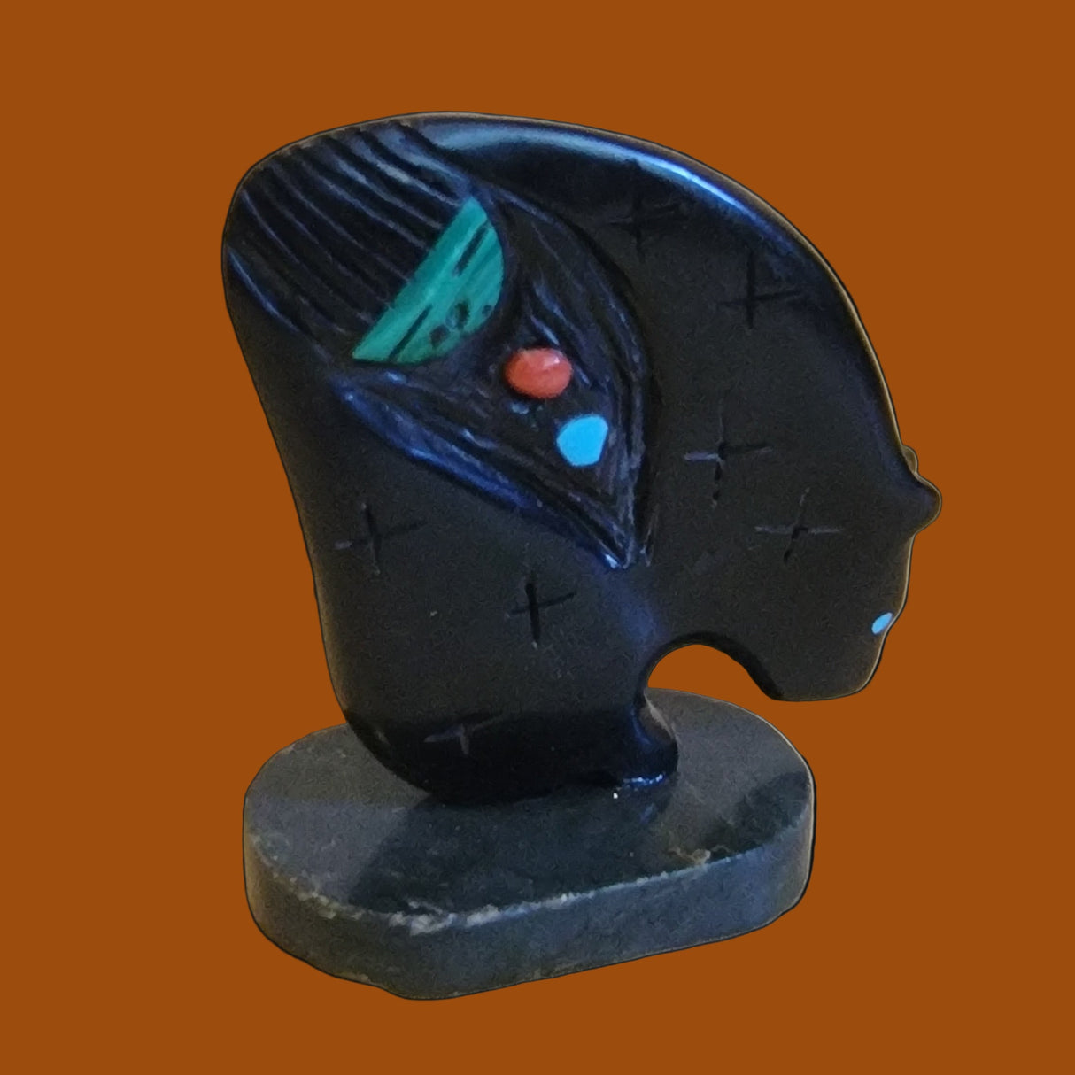 Scream Ghost Face Bearden/ Bear, Maiden and Ghost Face Zuni Fetish