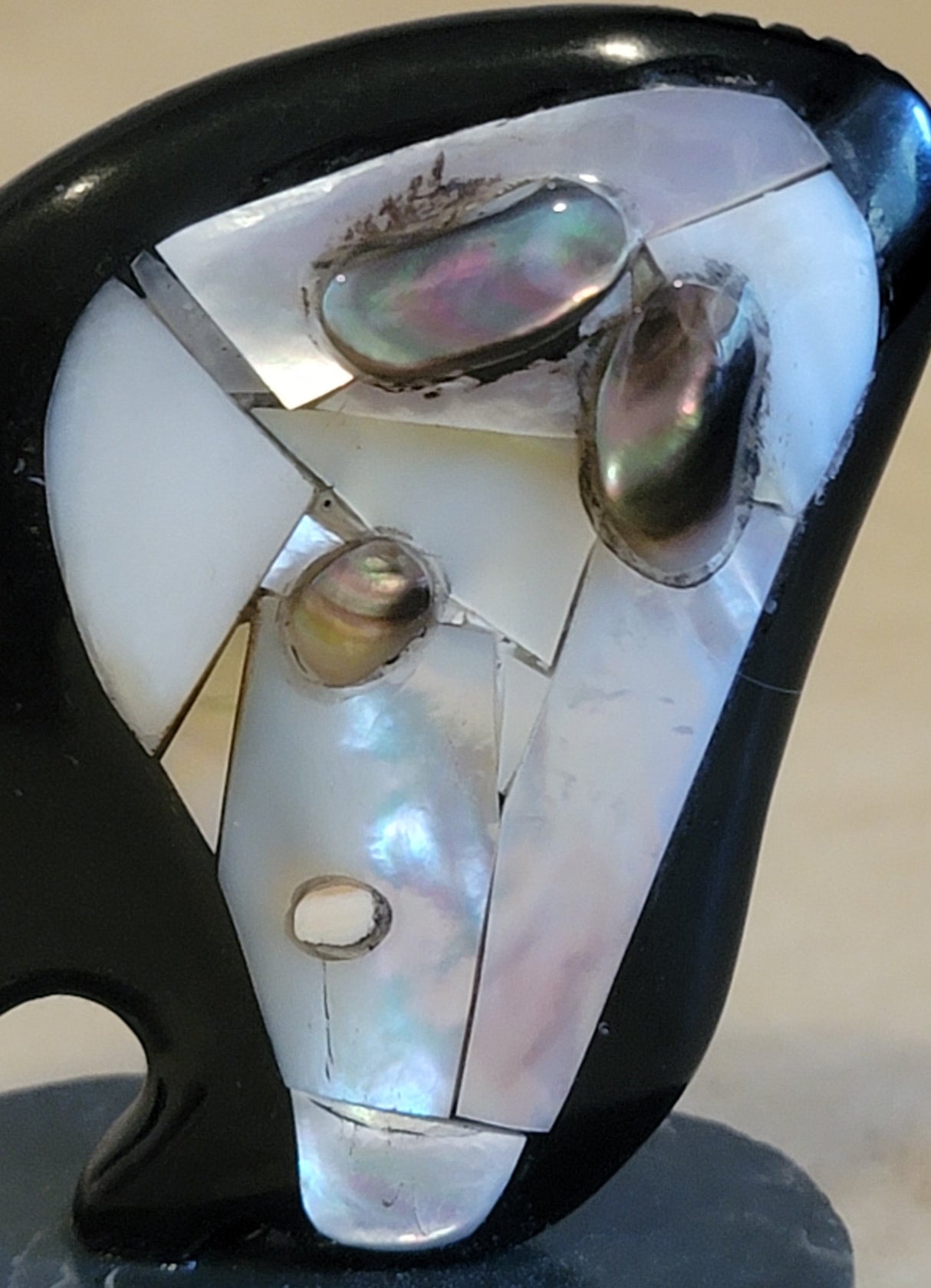 Scream Ghost Face Bearden/ Bear, Maiden and Ghost Face Zuni Fetish