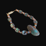 Campo Frio Turquoise Zuni Corn w/ Abalone, Amber and Chlorite Bracelet Indian Jewelry