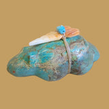 Large Turquoise Beaver w/ Colorful Pack Zuni Fetish