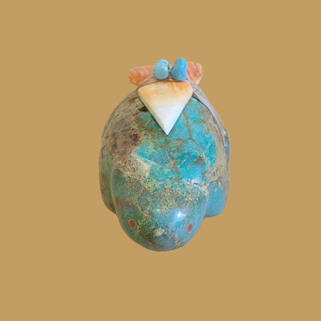 Large Turquoise Beaver w/ Colorful Pack Zuni Fetish