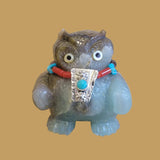 Fluorite Chubby Owl w/Turquoise and Silver Jewelry Zuni Fetish
