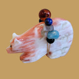 Spiny Oyster Shell Bear w/ Fancy Pack Zuni Fetish