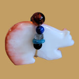 Spiny Oyster Shell Bear w/ Fancy Pack Zuni Fetish