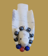 Fish Rock Serpentine Messenger Bird w/Necklace Zuni Fetish