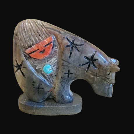 Mosaic Inlaid Bearden /Zuni Maiden Bear Zuni Fetish