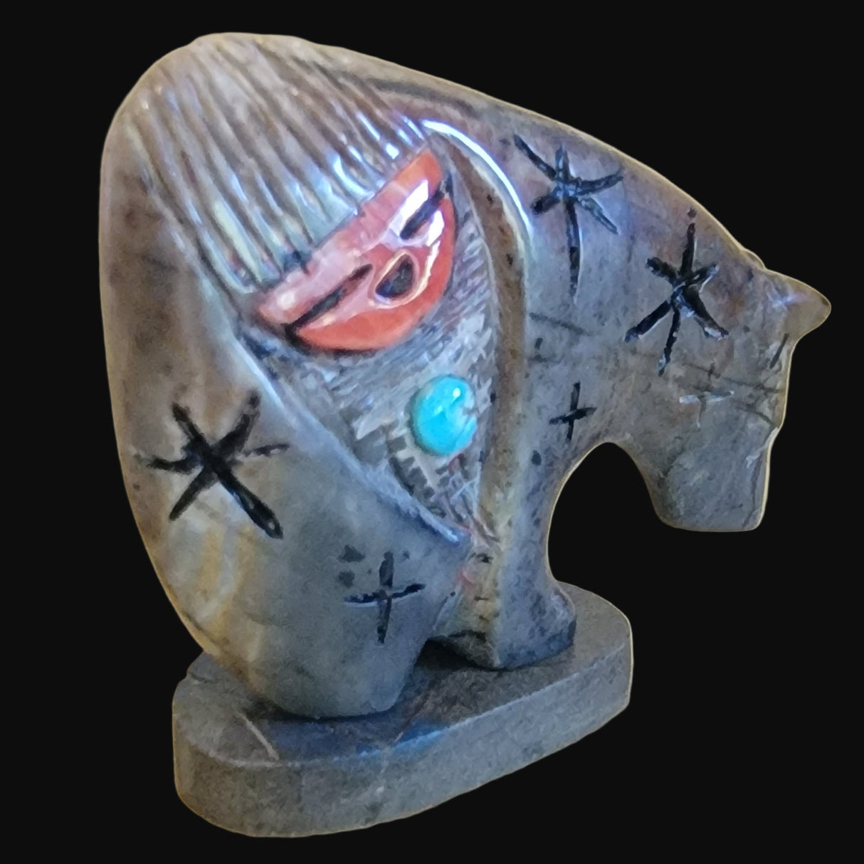 Mosaic Inlaid Bearden /Zuni Maiden Bear Zuni Fetish