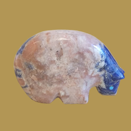 Sunset Sodalite Medicine Bear Zuni Fetish